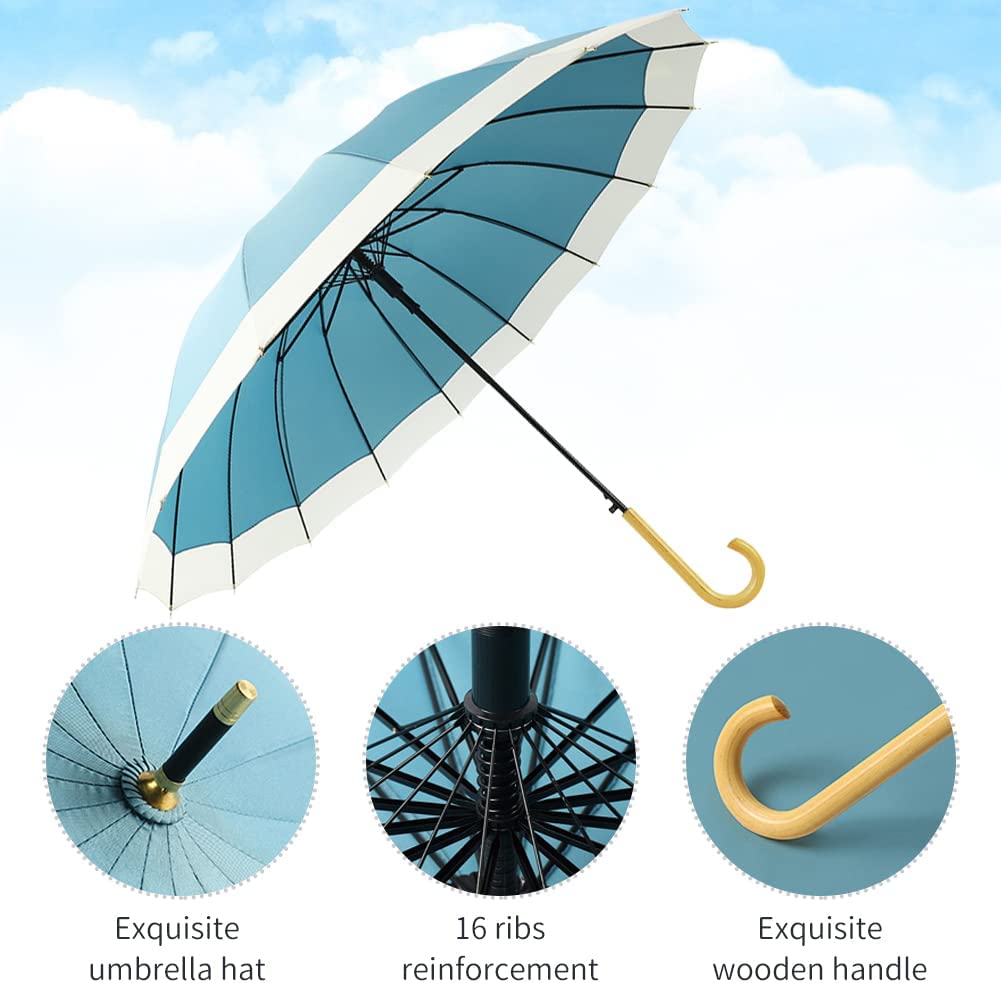 Umbrella Ladies windproof fashion automatic open large umbrella hook h –  ingagb